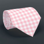 Pink and White Large Size Gingham Checks Tie<br><div class="desc">Pink and white large size gingham checks pattern,  a simple but elegant design</div>