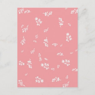 Pink and White Leaves Postcard