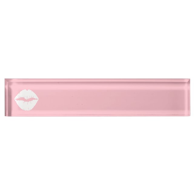 Pink and White Lips Nameplate (Front)