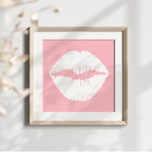 Pink and White Lips Photo Print