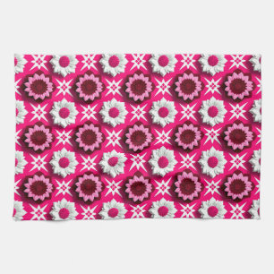 Pink And White Lotus Bloom For Home Styling Tea Towel