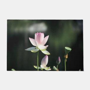 Pink and White Lotus Flower Doormat