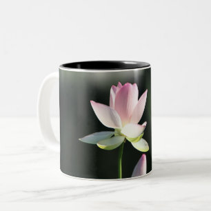 Pink and White Lotus Flower Two-Tone Coffee Mug