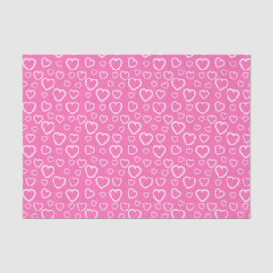 Pink and White Love Hearts Pattern Tissue Paper