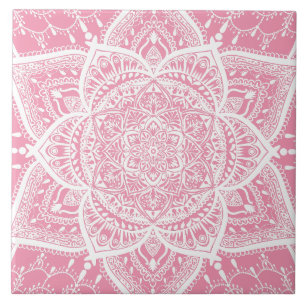 Pink and White Mandala - Loergann in Jasmine Tile