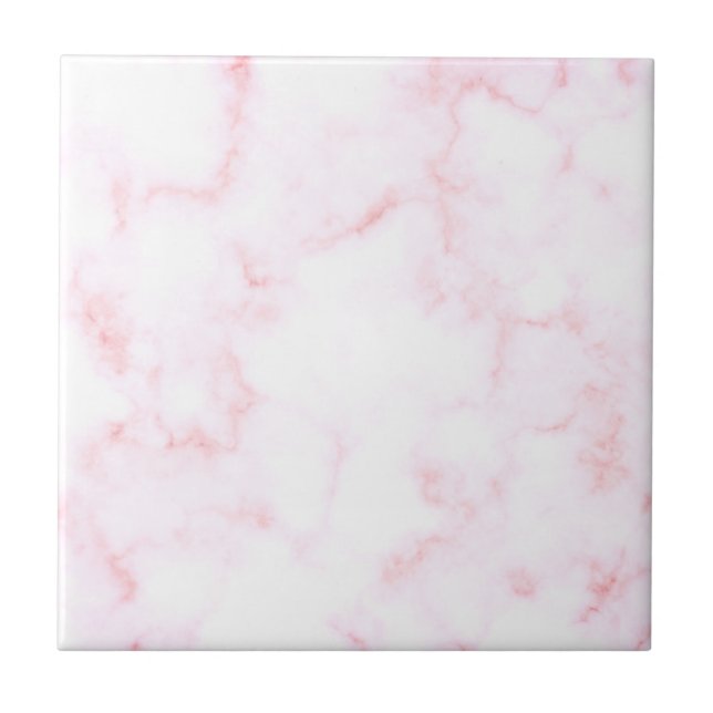 Pink and White Marble | Custom Ceramic Tile (Front)