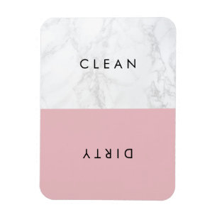 Pink and White Marble Modern Typography Magnet