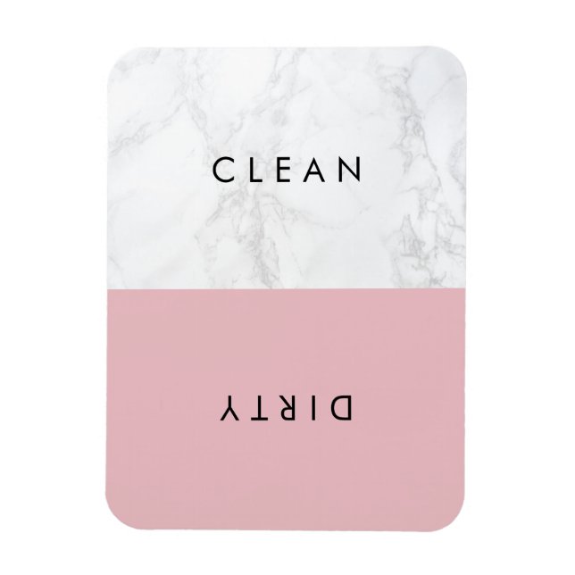 Pink and White Marble Modern Typography Magnet (Vertical)