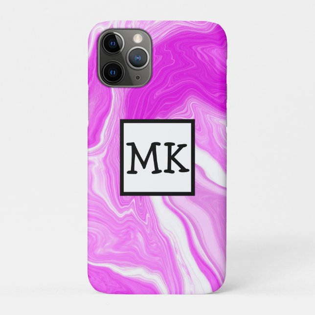 Pink and White Marble Swirls Personalised   Case-Mate iPhone Case (Back)
