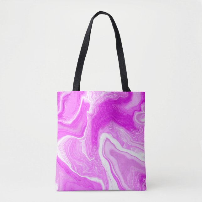 Pink and White Marble Swirls   Tote Bag (Front)