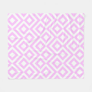 Pink and White Meander Fleece Blanket