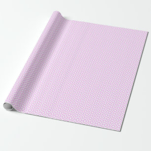 Pink and White Meander Wrapping Paper