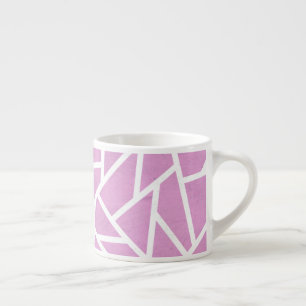Pink and white mosaic pattern espresso cup