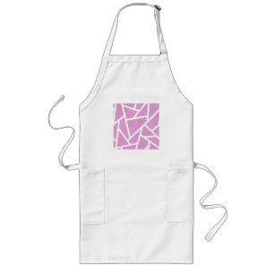 Pink and white mosaic pattern long apron