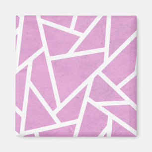 Pink and white mosaic pattern magnet