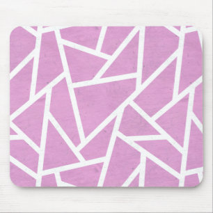 Pink and white mosaic pattern mouse mat