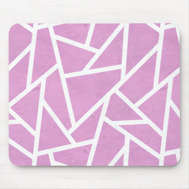 Pink and white mosaic pattern mouse mat (Front)