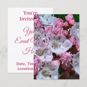 Pink and White Mountain Laurel Flowers Invitation