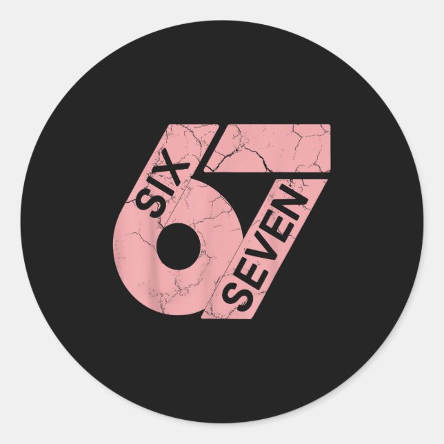 Pink And White Number 67 Jersey Player Uniform #67 Classic Round Sticker (Front)