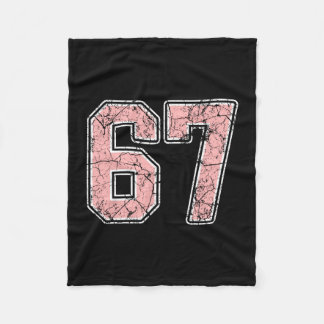 Pink And White Number 67 Jersey Player Uniform #67 Fleece Blanket