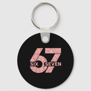 Pink And White Number 67 Jersey Player Uniform #67 Key Ring