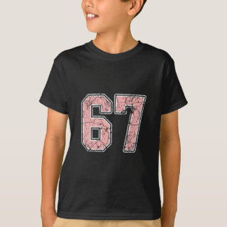 Pink And White Number 67 Jersey Player Uniform #67 T-Shirt