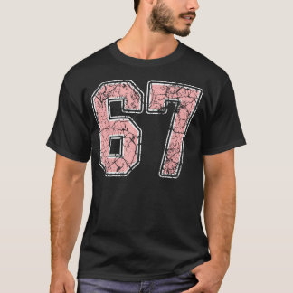Pink And White Number 67 Jersey Player Uniform 67 T-Shirt