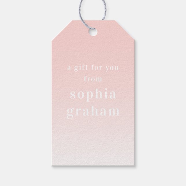 Pink and White Ombre Gift Tags (Front)