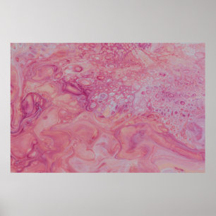 PINK AND WHITE PAINT DROP WALLPAPER POSTER