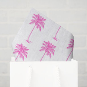 Pink and White Palm Palmetto Tree Tissue Paper
