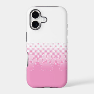 Pink And White Paws With Newsprint Background