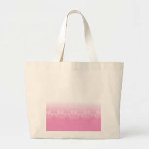 Pink And White Paws With Newsprint Background Large Tote Bag