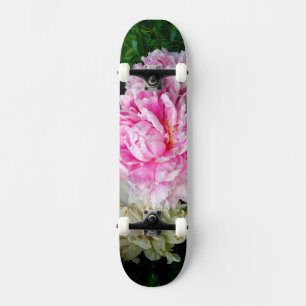 Pink and White Peonies Skateboard