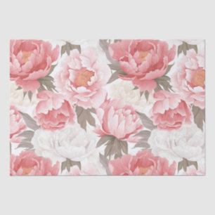 Pink and White Peonies Tissue Paper