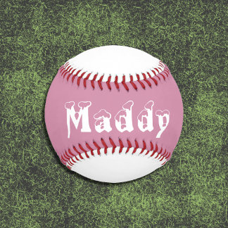 Pink and white personalised girl baseball