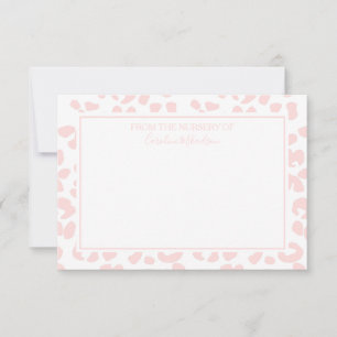 Pink and White Personalised Leopard Print Thank You Card