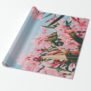 Pink and white petaled flowers wrapping paper