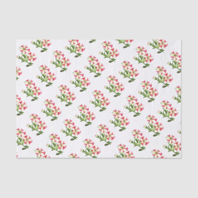Pink and White Petunias Floral Art Tissue Paper (Front)