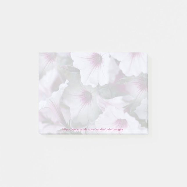 Pink And White Petunias Post-it Note Pad (Front)