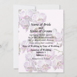 Pink and White Phalaenopsis Orchids Invitation