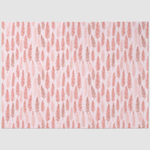 Pink and White Pine Leaves Christmas Tissue Paper
