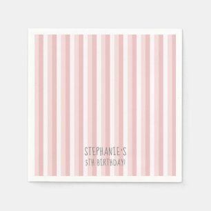 Pink and white Pinstripes Napkins