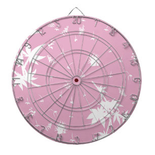Pink and White Plants Dartboard