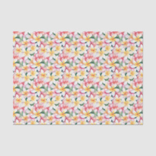 Pink and White Plumeria Flower Tissue Paper