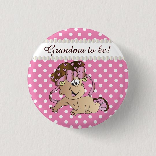 Pink and White Polka Dot | Baby Girl 3 Cm Round Badge