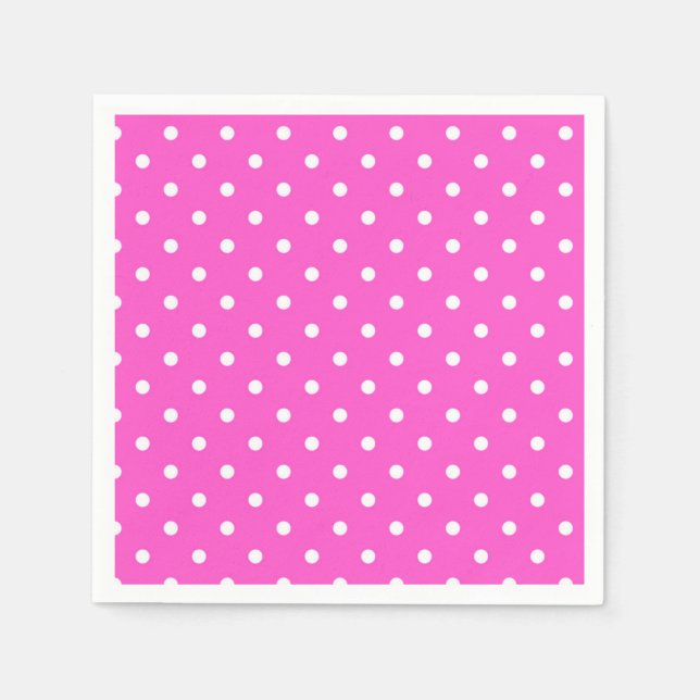 Pink and white polka dot glamour modern napkin (Front)