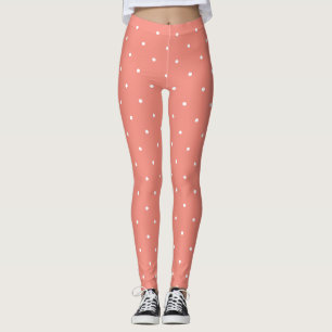 Pink and White Polka Dot Leggings