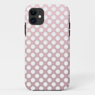 Pink and White Polka Dot Pattern iPhone 11 Case