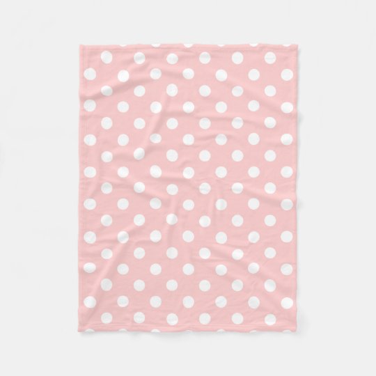 Pink and White Polka Dot Pattern Fleece Blanket Zazzle.co.uk