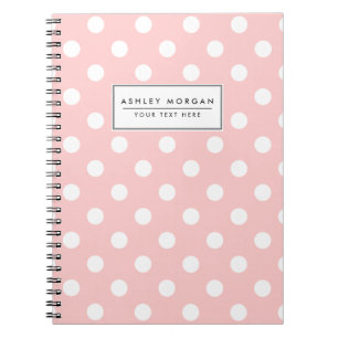 Pink and White Polka Dot Pattern Notebook